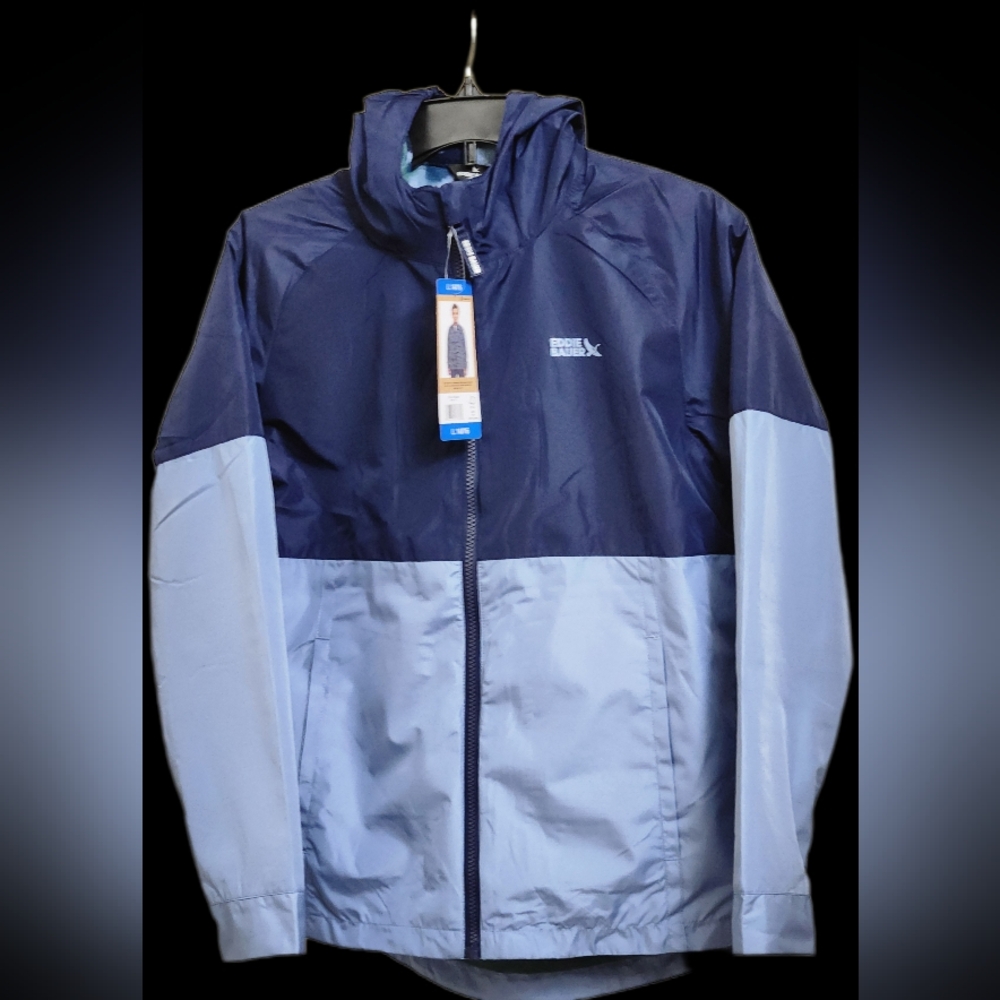 Eddie Bauer Boys Light Weight 3-in-1 Jacket Hooded Size 14/16 Light /Dark Blue
